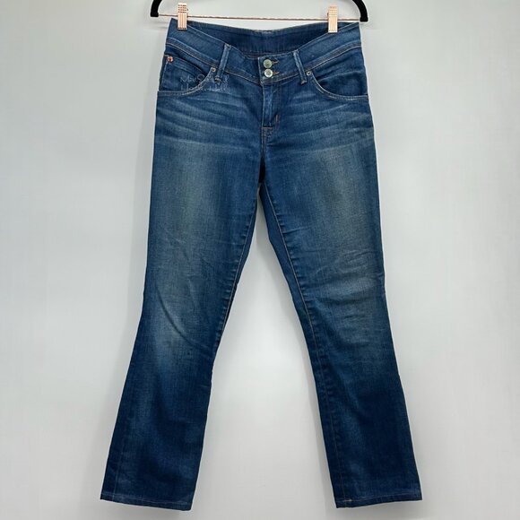 Hudson Beth Baby Boot Dual Button Fly Back Flap Patch Pocket Jeans Size 30 - Picture 1 of 6